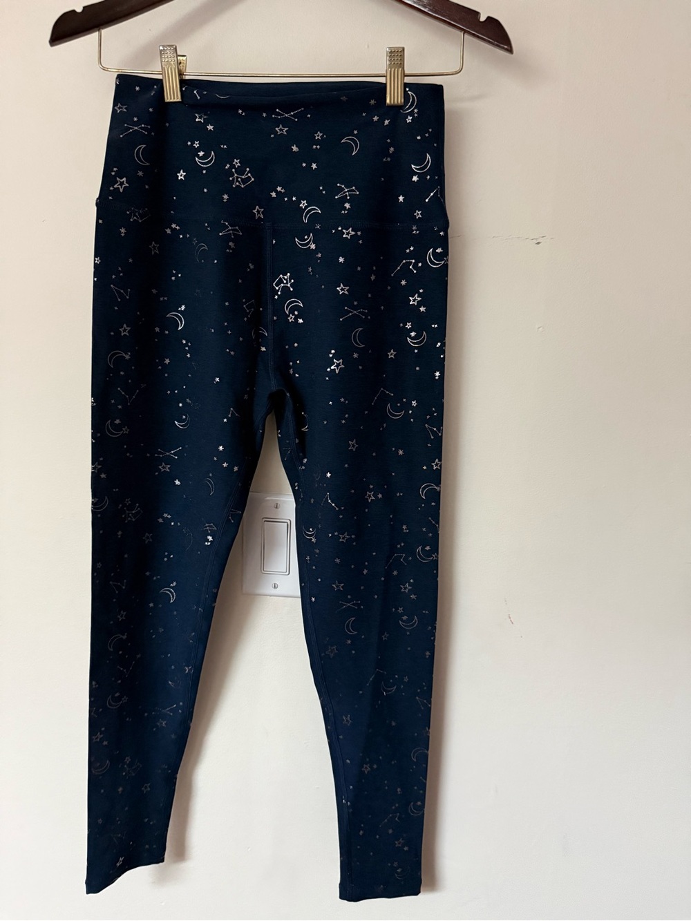 Beyond Yoga Navy Leggings with Silver Moon & Star Print